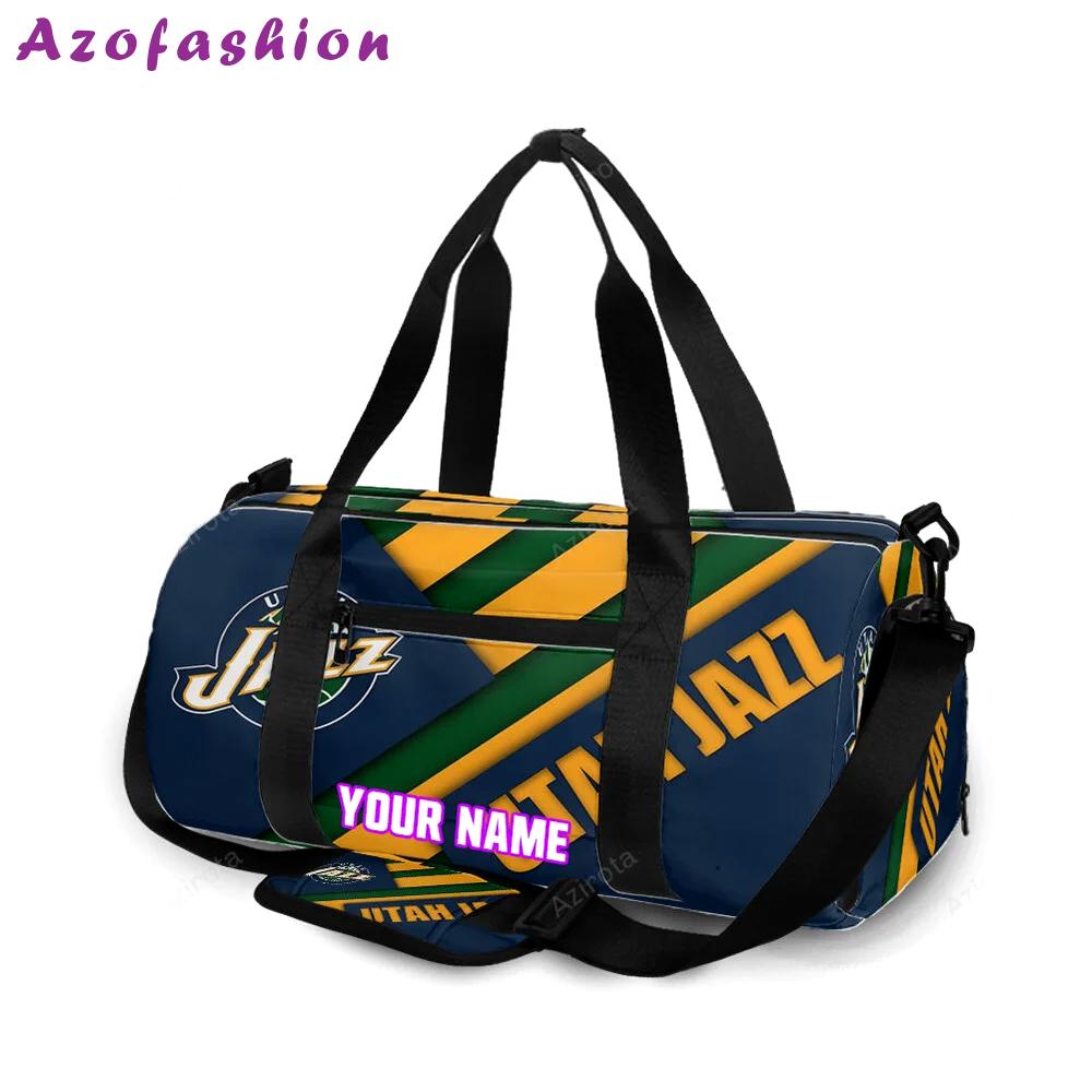 Utah jazz emblem v1 personalized name travel bag gym bag 2420 Travel Bag