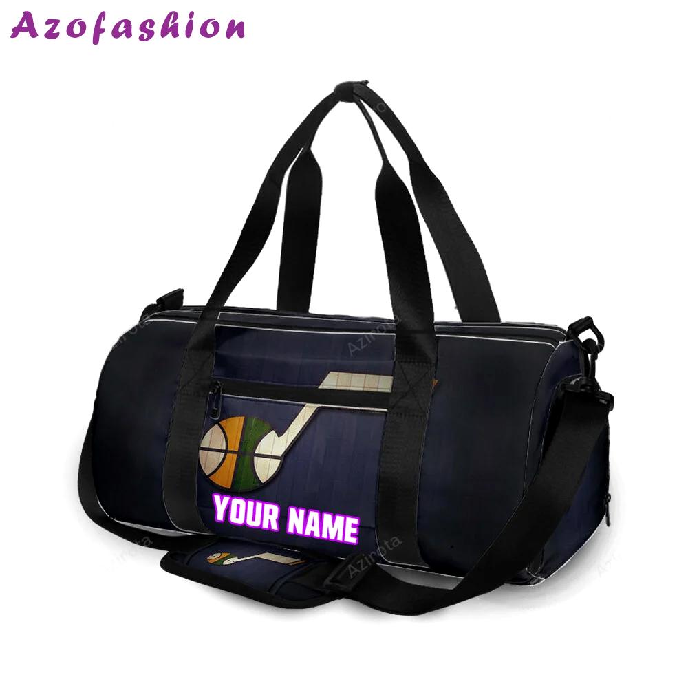 Utah jazz emblem v45 personalized name travel bag gym bag 2616 Travel Bag