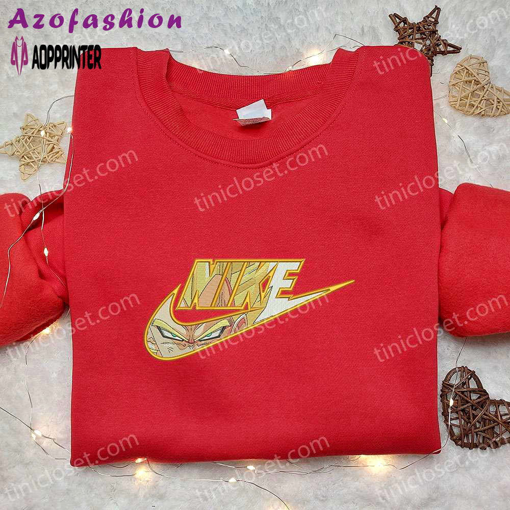 Vegeta super saiyan 2 x nike anime embroidered shirt – dragon ball & nike inspired Embroidered Shirt