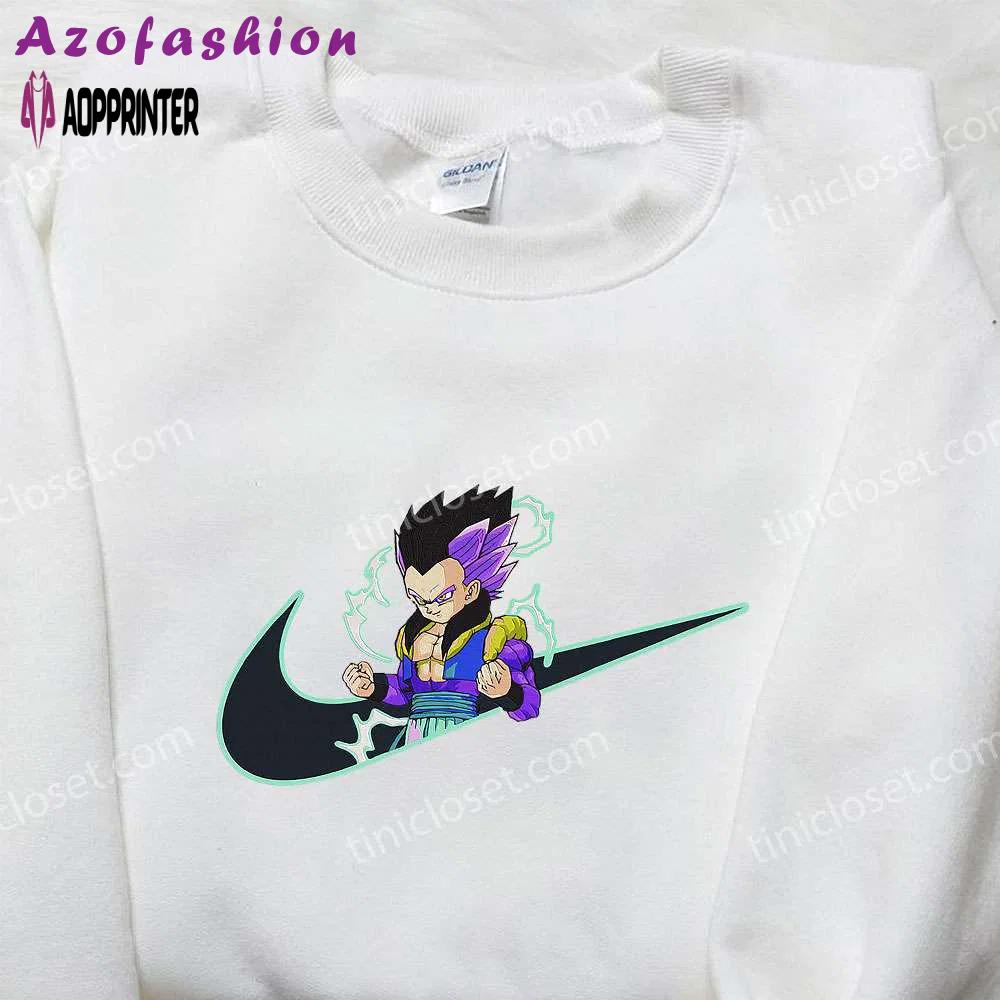 Vegeta super saiyan purple x nike swoosh anime embroidered hoodie and shirts: dragon ball & nike inspired apparel Embroidered Shirt