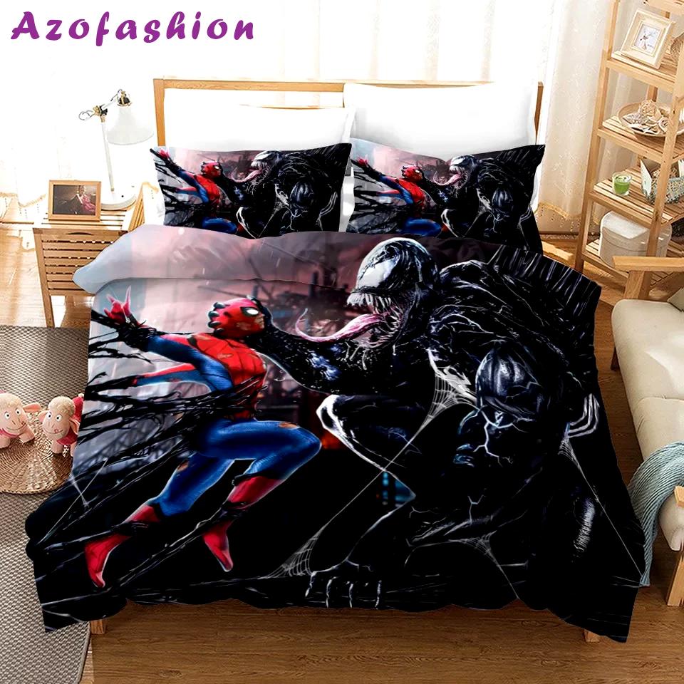 Venom spiderman full . cartoon movies gift idea for lovers. Bedding Sets bed linen Bedroom ideas duvet blankets sheets covers bedclothes bedspread home decor