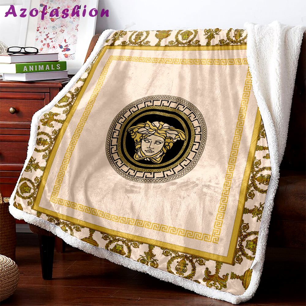 Versace fashion luxury brand premium blanket fleece home decor 131 Blanket Fleece