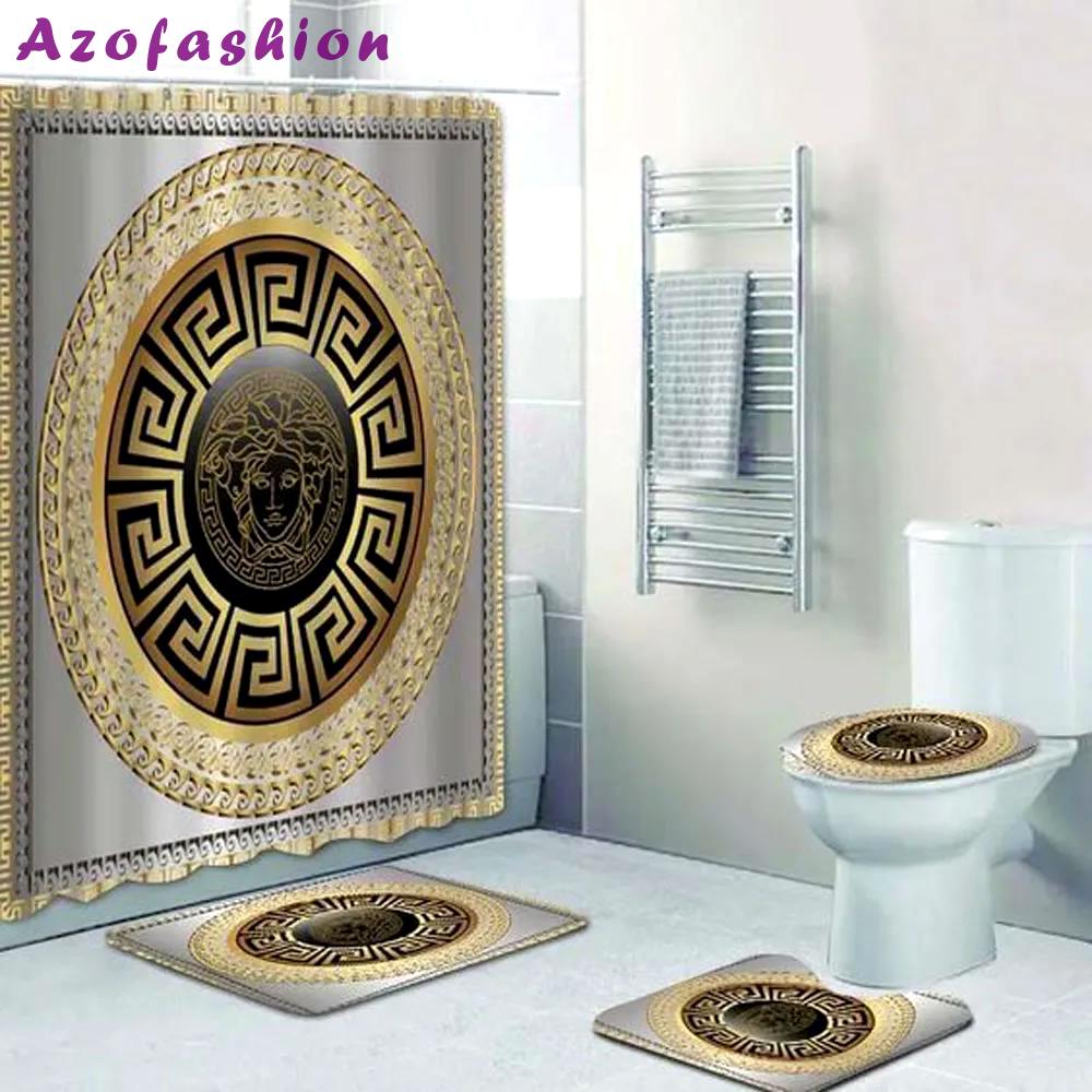 Versace golden bathroom sets hypebeast bath mat home decor luxury fashion brand Bathroom Set