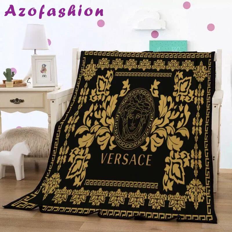 Versace new logo fashion luxury brand fleece blanket comfortable blanket 243 Blanket Fleece