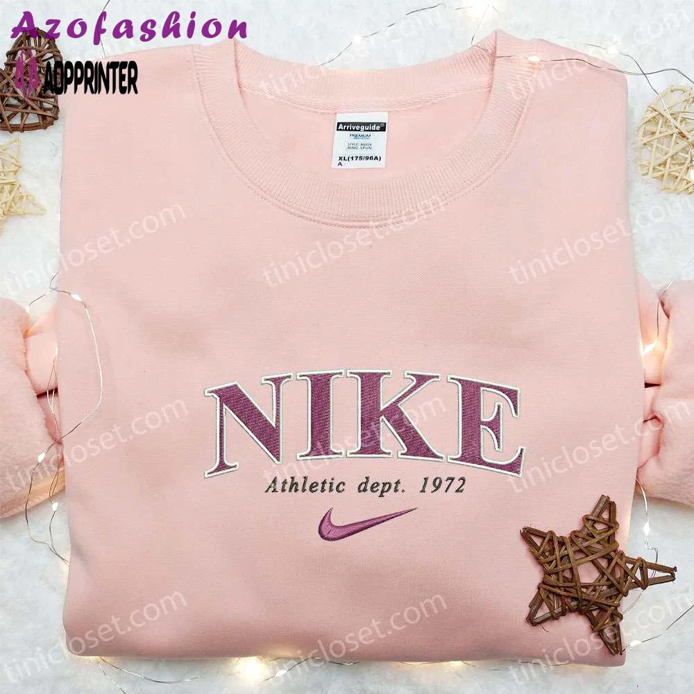 Vintage athletic dept 1972 x nike anime embroidered shirt: best family gift Embroidered Shirt