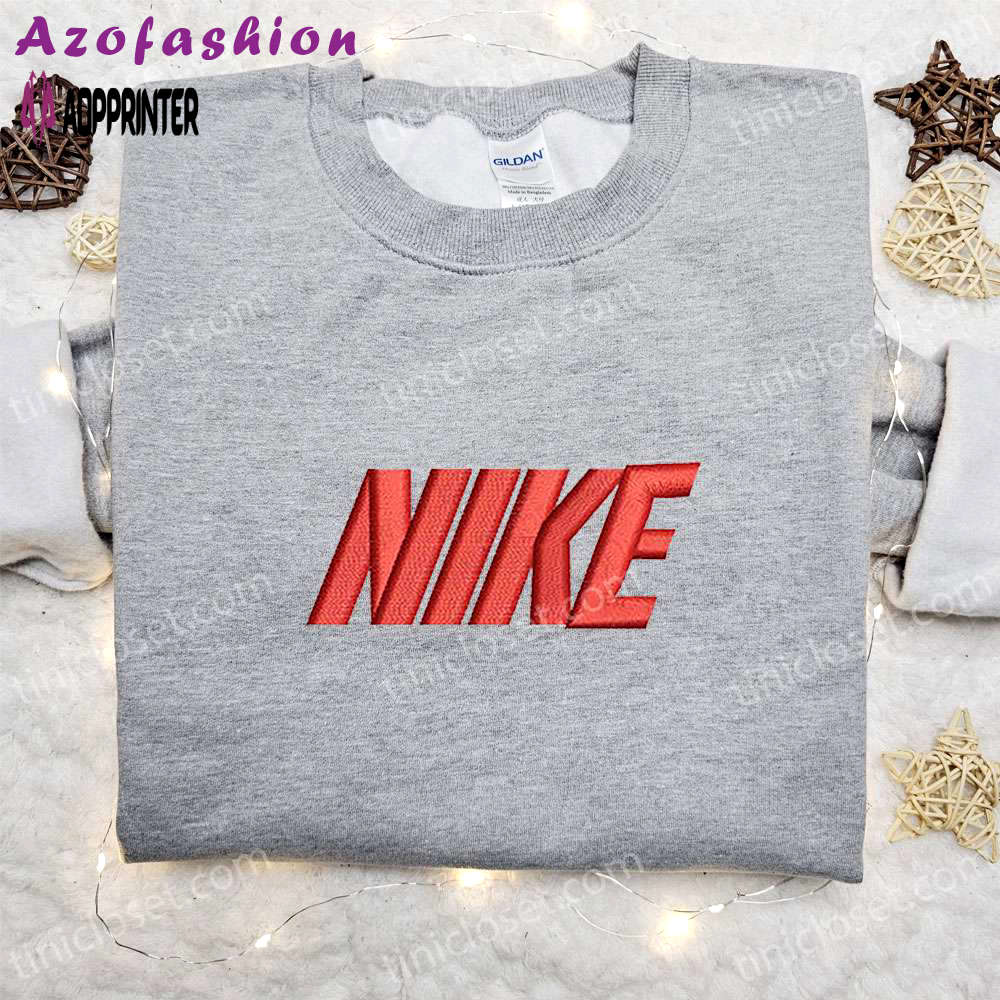 Vintage nike embroidered shirt sweatshirt & custom hoodie: unique nike inspired apparel Embroidered Shirt