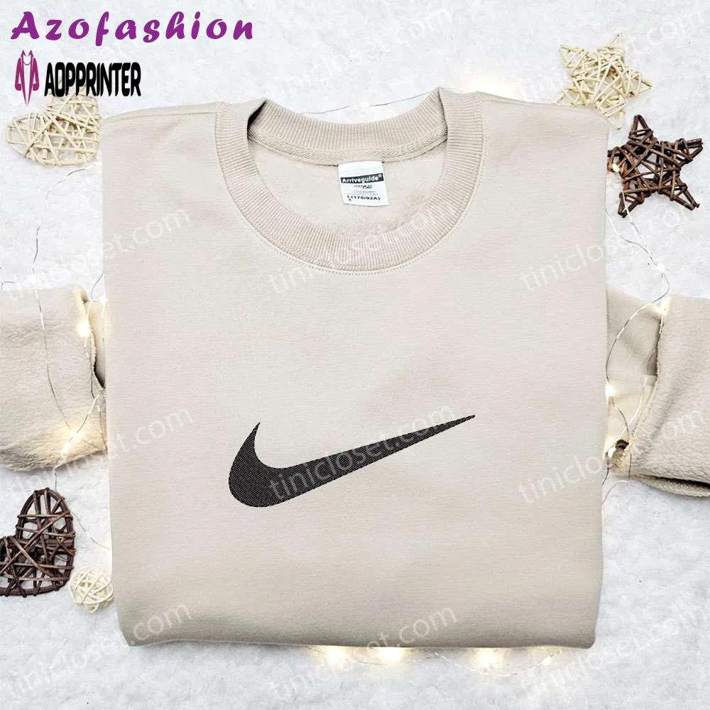 Vintage swoosh embroidered sweatshirt: nike inspired shirt perfect gift ideas for all occasions Embroidered Shirt