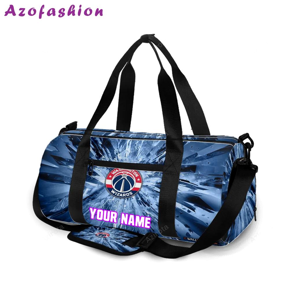 Washington wizards blue glass personalized name travel bag gym bag 2563 Travel Bag