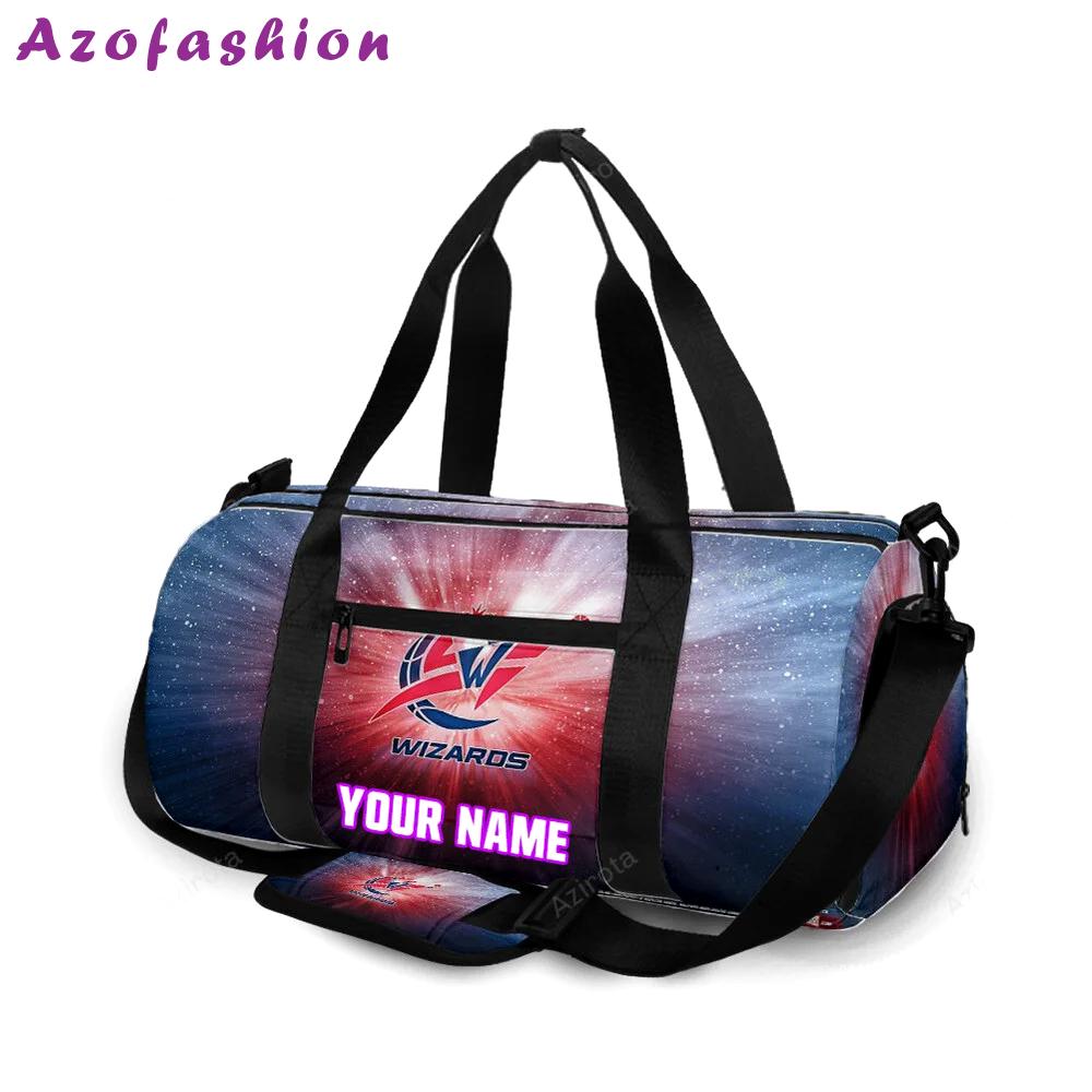 Washington wizards blue red galaxy personalized name travel bag gym bag 2523 Travel Bag