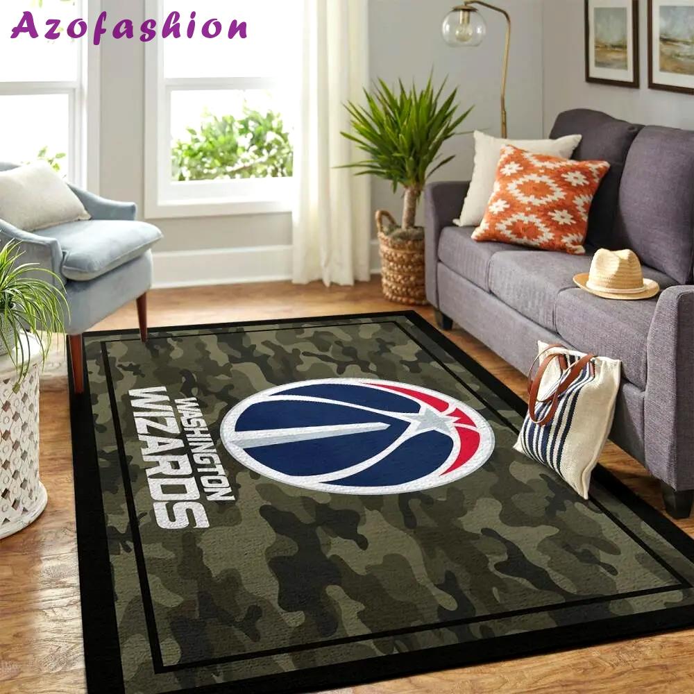 Washington wizards nba area rugs camo style living room carpet regtangle carpet Rectangle Rug