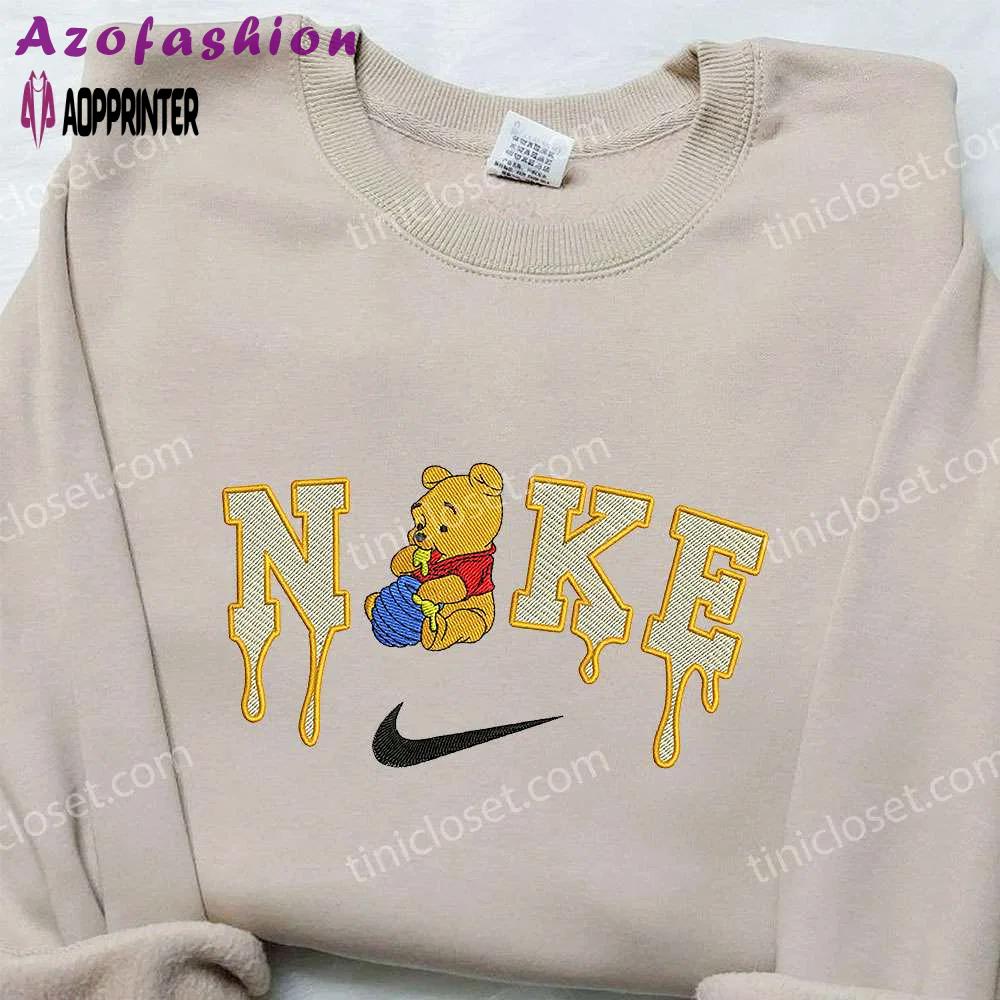 Winnie the pooh x nike embroidered sweatshirt: stylish and comfortable collaboration Embroidered Shirt