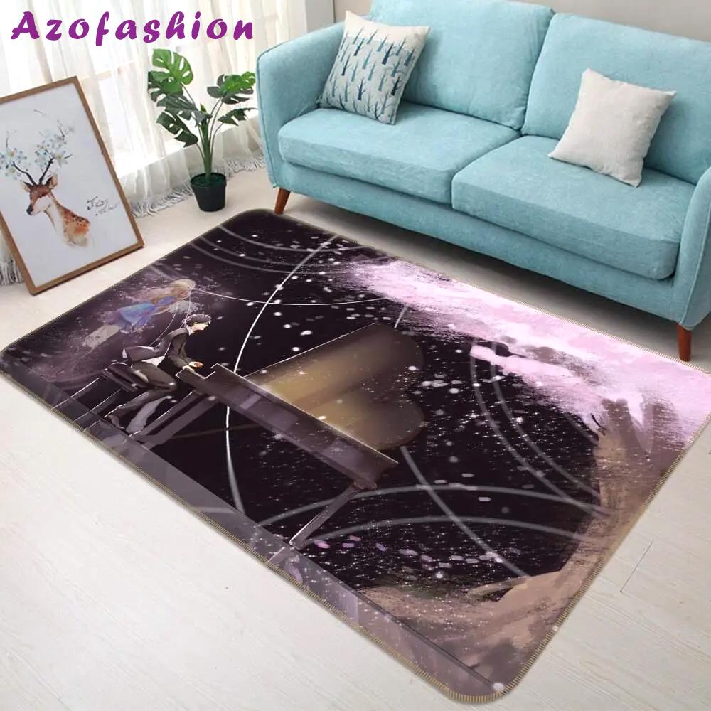 Your lie in april anime 3 area rug living room and bed room rug rug regtangle carpet floor decor home decor Rectangle Rug