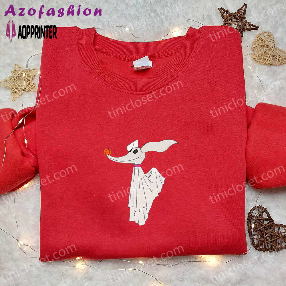 Zero nightmare before christmas sweatshirt: halloween embroidered hoodie – best gift ideas Embroidered Shirt