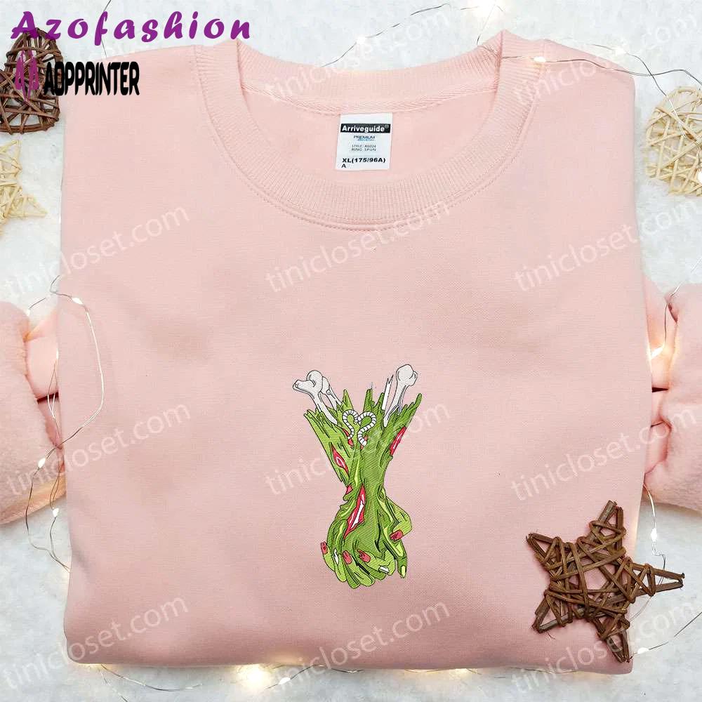 Zombie holding hands embroidered sweatshirt – valentine’s day hoodie best halloween gift ideas Embroidered Shirt