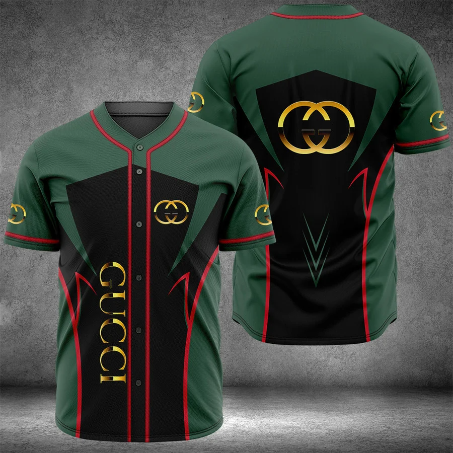 Gucci green baseball jersey shirt luxury clothing clothes sport for men women hot 2023 Baseball Jersey Shirt