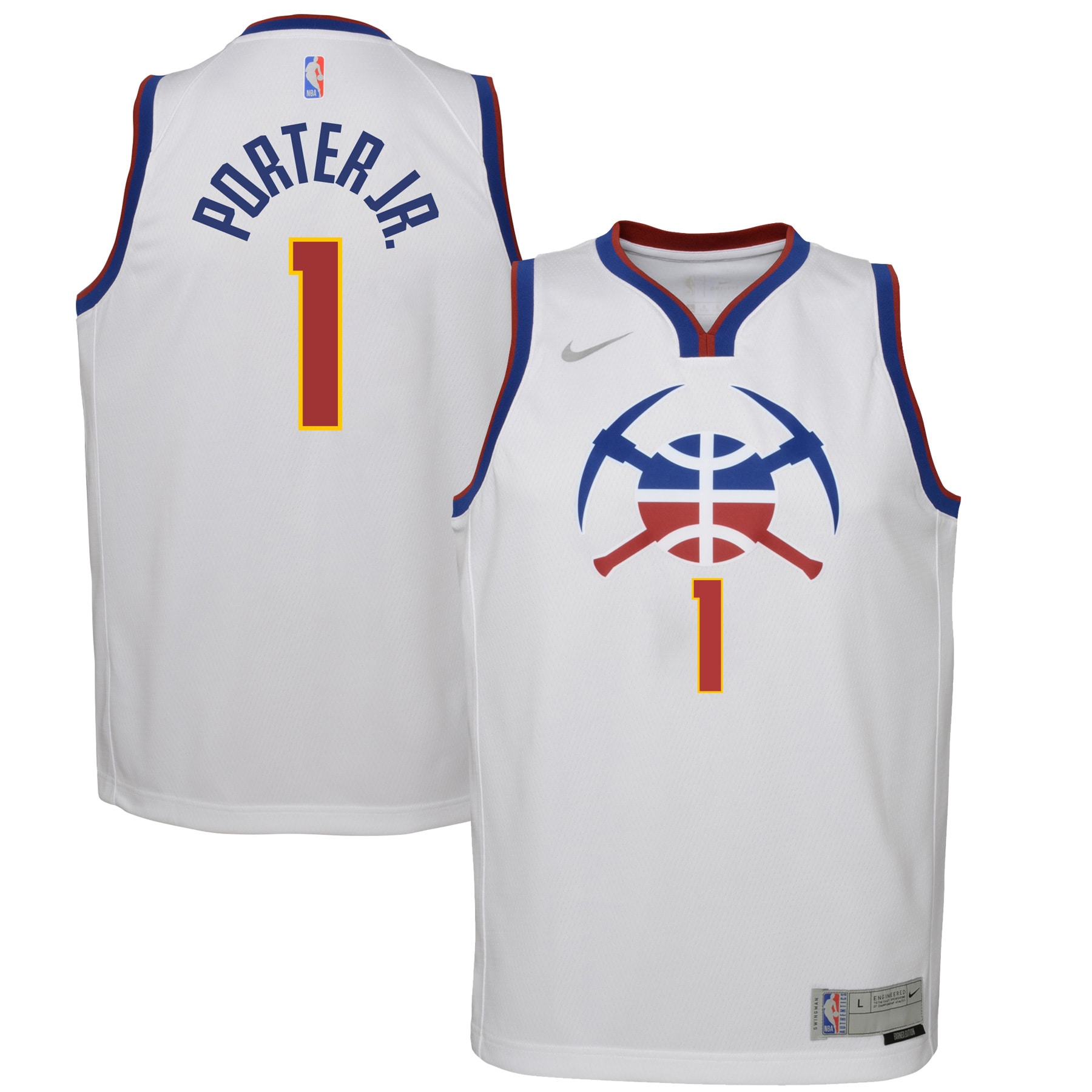 Michael porter jr. denver nuggets nike 2023/21 swingman player jersey white earned edition Baseball NBA Jersey NBA Basketball Gift For Fans Sports Replica