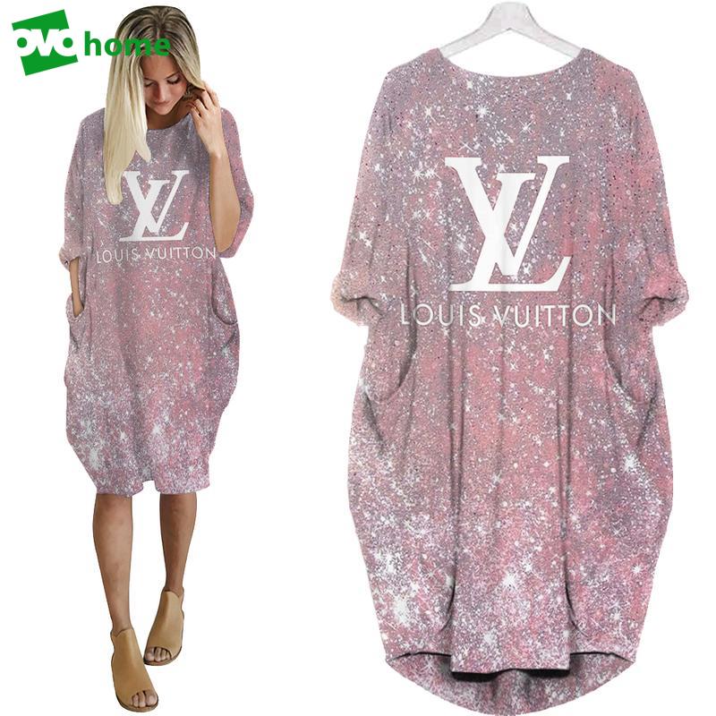 Louis vuitton bling batwing pocket dress lv luxury brand clothing clothes outfit for women ht Batwing Pocket Dress