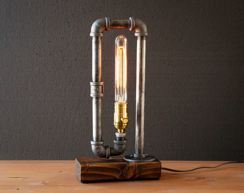 Table lamp-desk lamp-edison steampunk lamp-rustic home decor-gift for men-farmhouse decor-home decor-desk accessories-industrial lighting 7