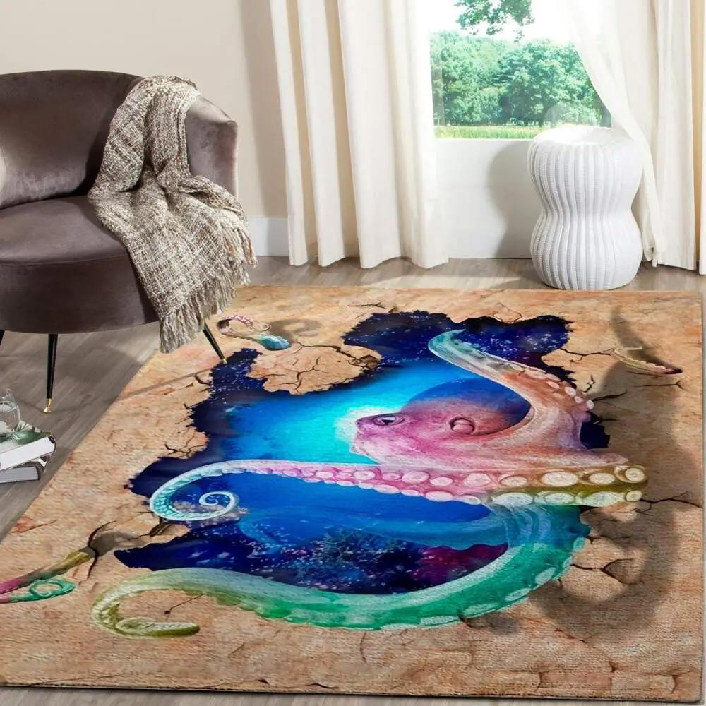 3d area rug octopus ofd 10114 area rug living room carpet rug regtangle carpet floor decor home decor Rectangle Rug