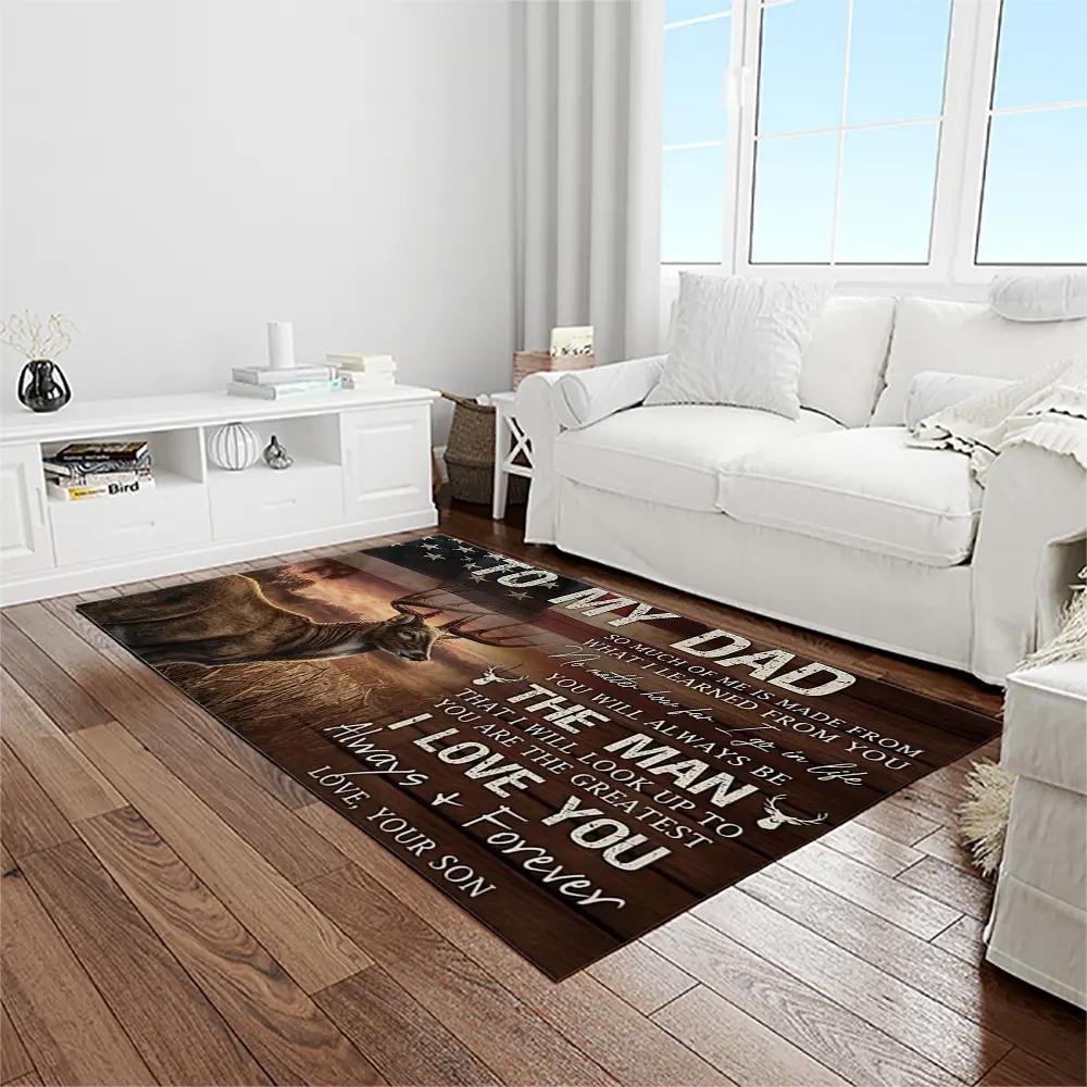 A letter to my dad, my father my hero hunting fav quote area rug meaningful gift for father’s day 02 Rectangle Rug