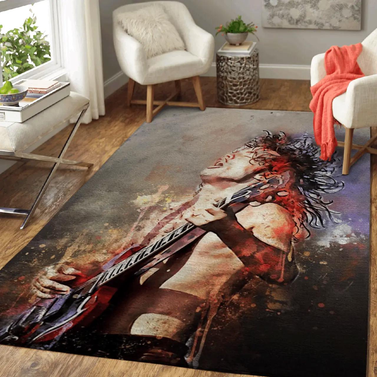 Angus young ac dc rock band music art for fans area rug area rug living room carpet rug regtangle carpet floor decor home decor Rectangle Rug