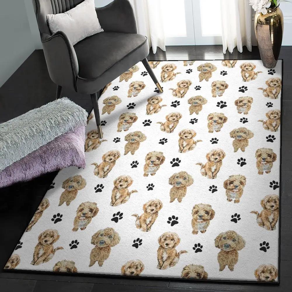 Animal lovers washable area rugs, cavapoo paw gs cl rug Rectangle Rug