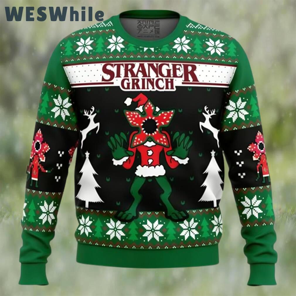 Anime demogorgon stranger grinch stranger things ugly christmas sweater Christmas Ugly Sweater