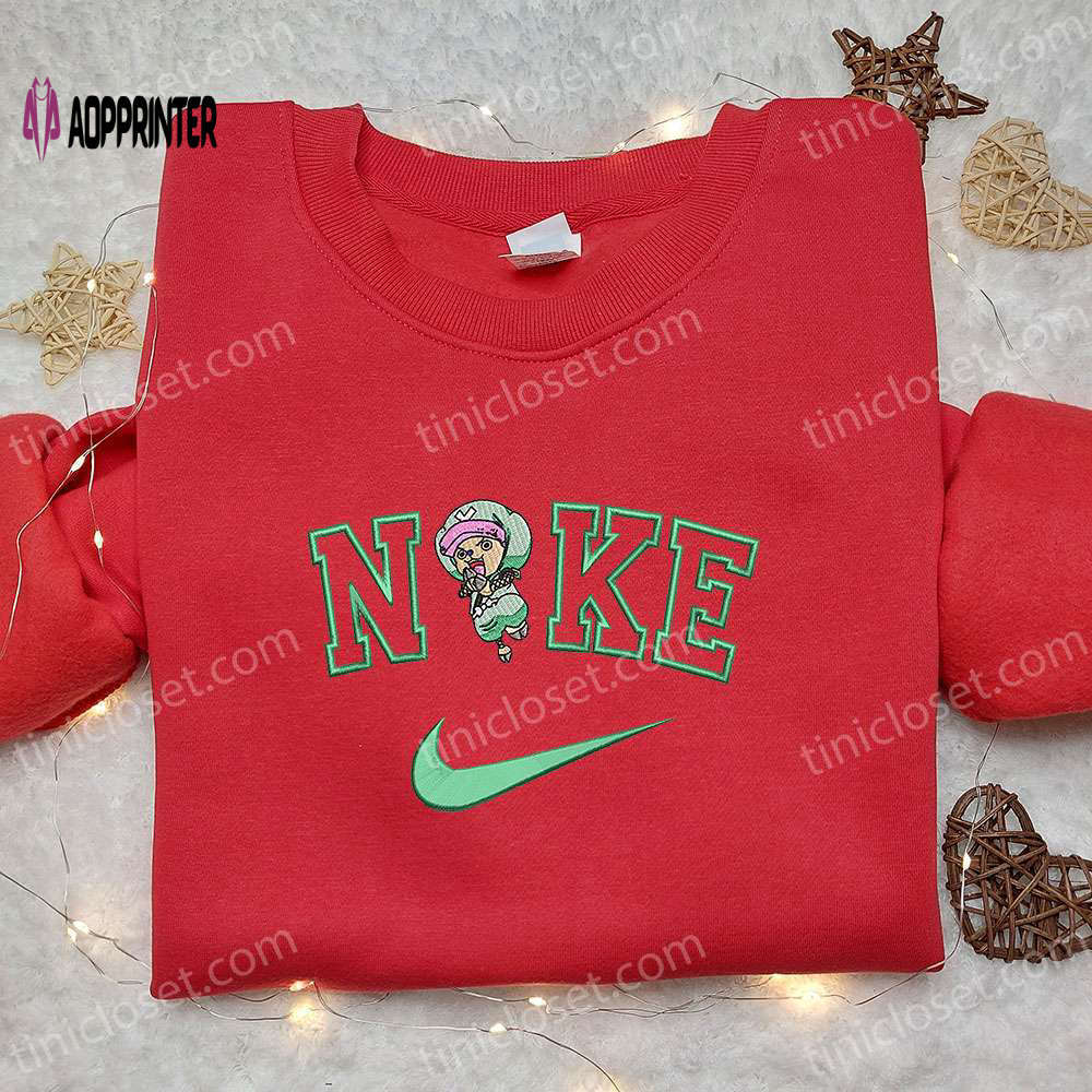 Anime embroidered shirt: tony chopper x nike & one piece nike inspired Embroidered Shirt