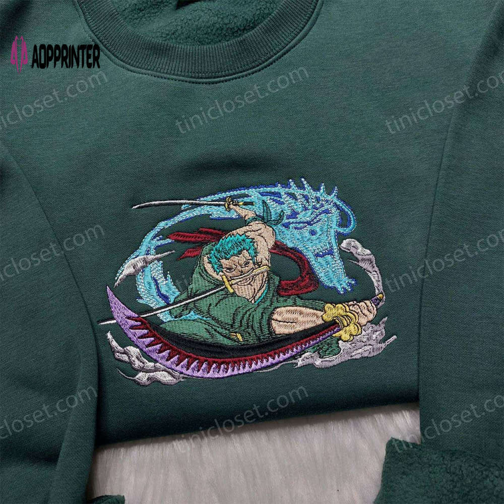 Anime sweatshirt & hoodie: zoro embroidered & one piece designs hot topic shirt Embroidered Shirt