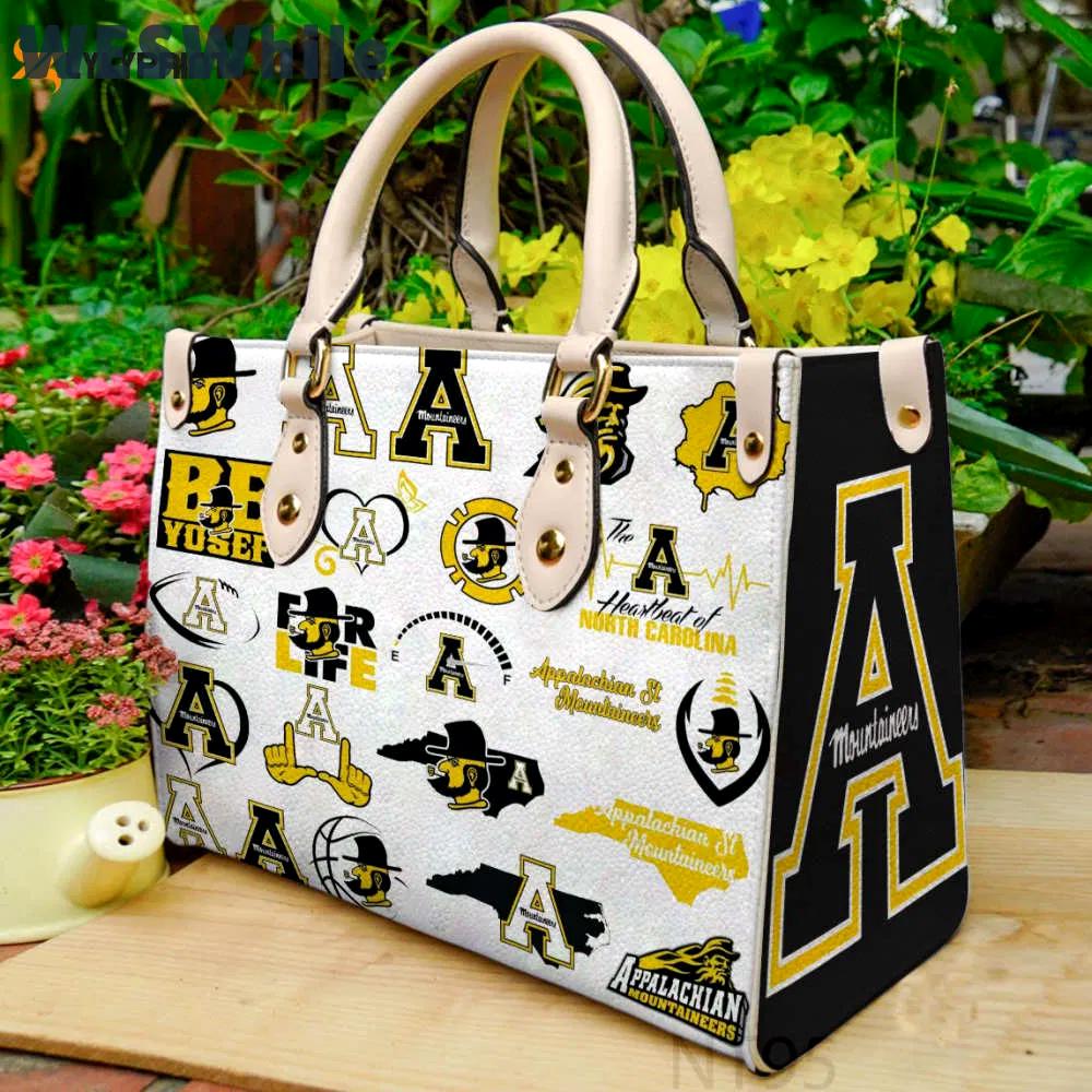 Appalachian state mountaineer leather handbag gift for women 431 Women Leather Hand Bag