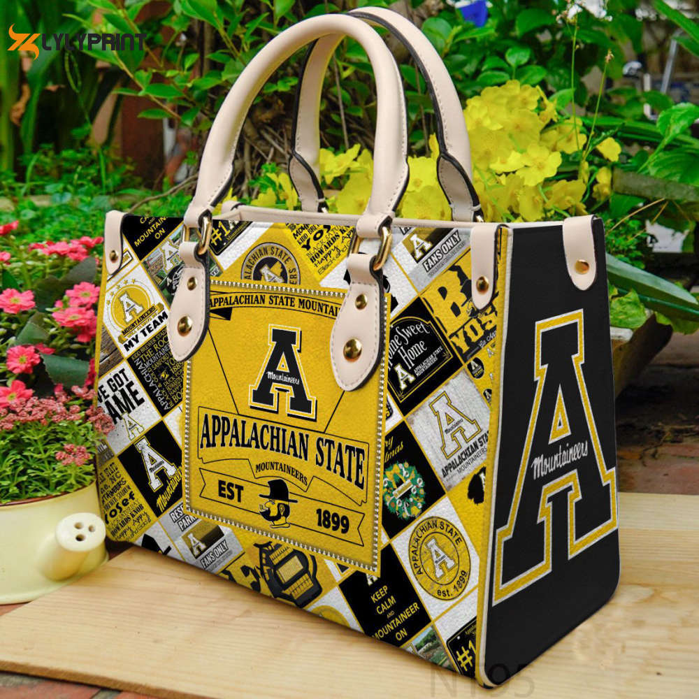 Appalachian state mountaineer leather handbag  gift for women 4612 Women Leather Hand Bag