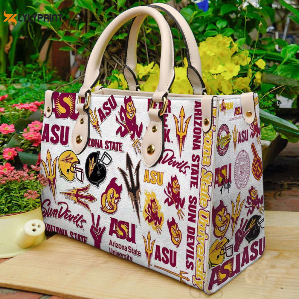 Arizona state sun devils leather handbag gift for women 513 Women Leather Hand Bag