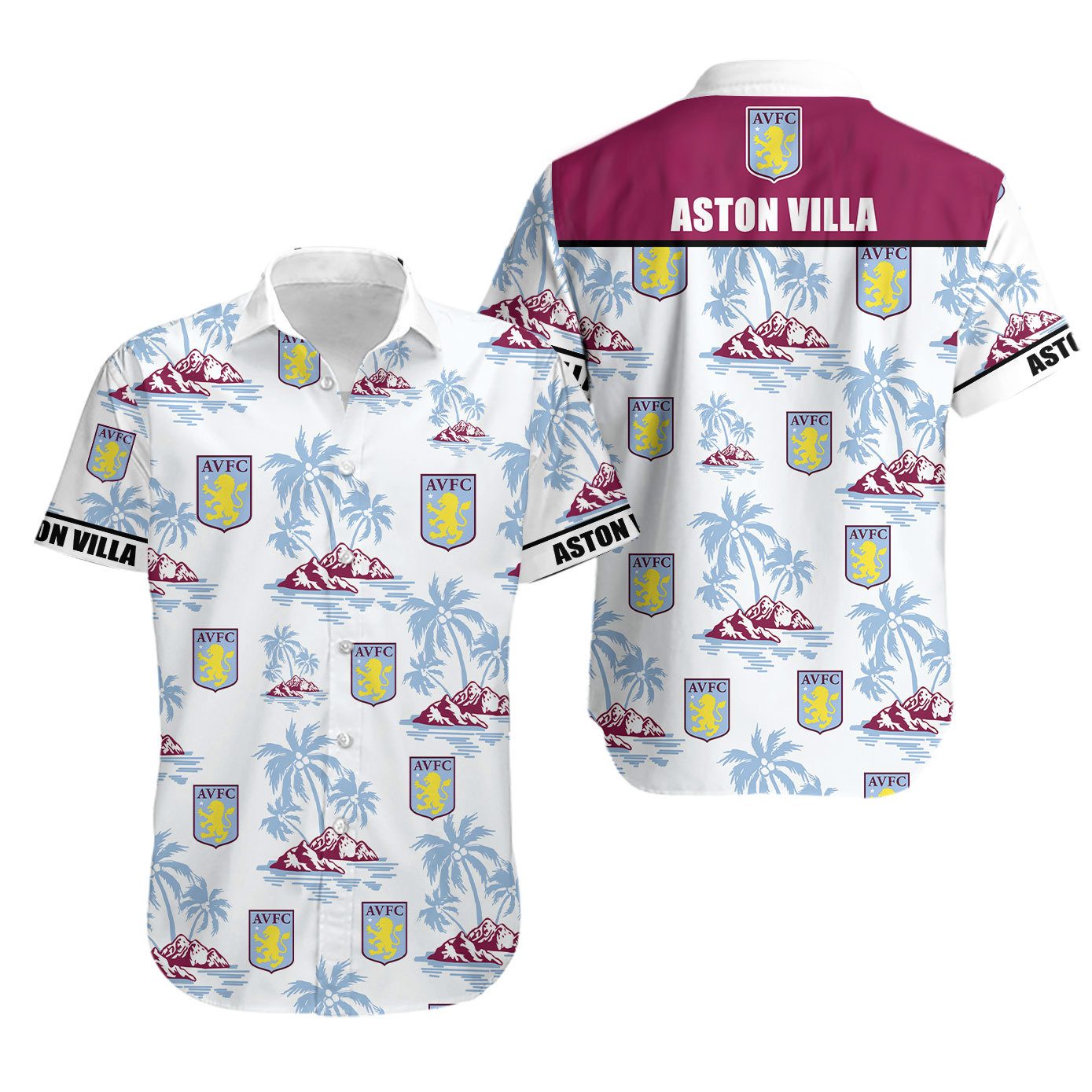 Aston villa fc coconut tree islands hawaiian shirt Hawaii Shirt Shorts & Flip Flops