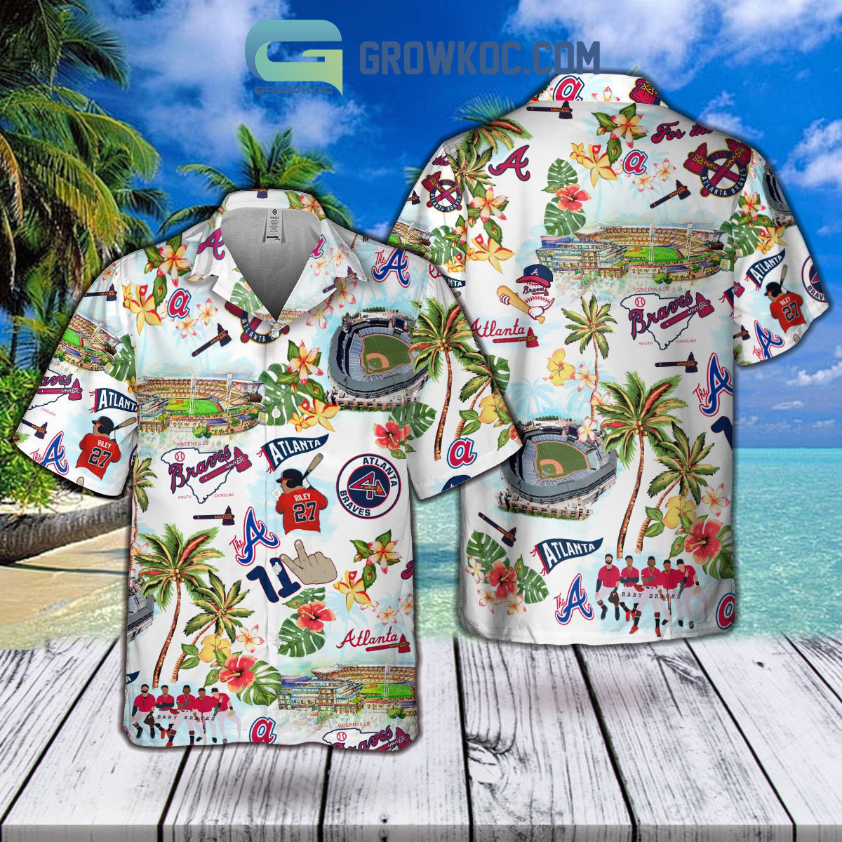 Atlanta braves funny hawaiian shirt Hawaii Shirt Shorts & Flip Flops
