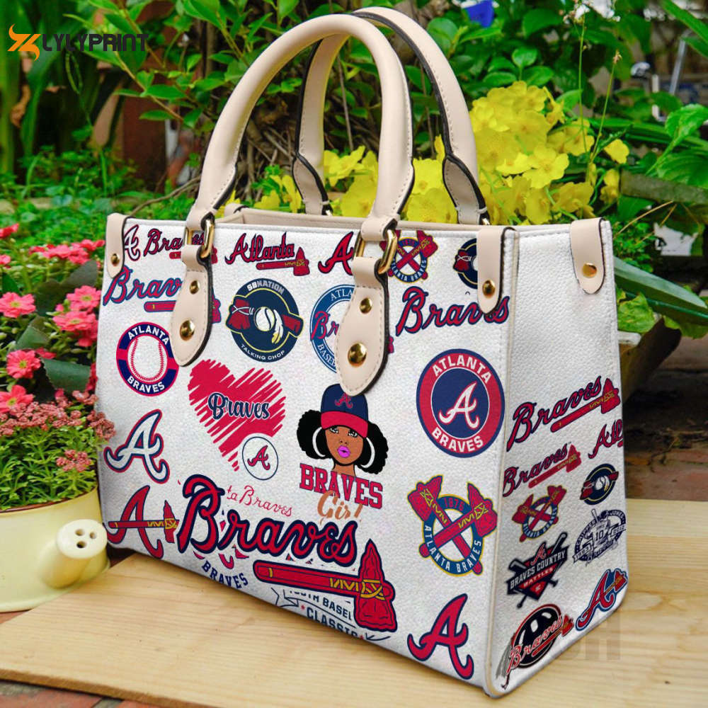 Atlanta braves leather handbag gift for women 4316 Women Leather Hand Bag