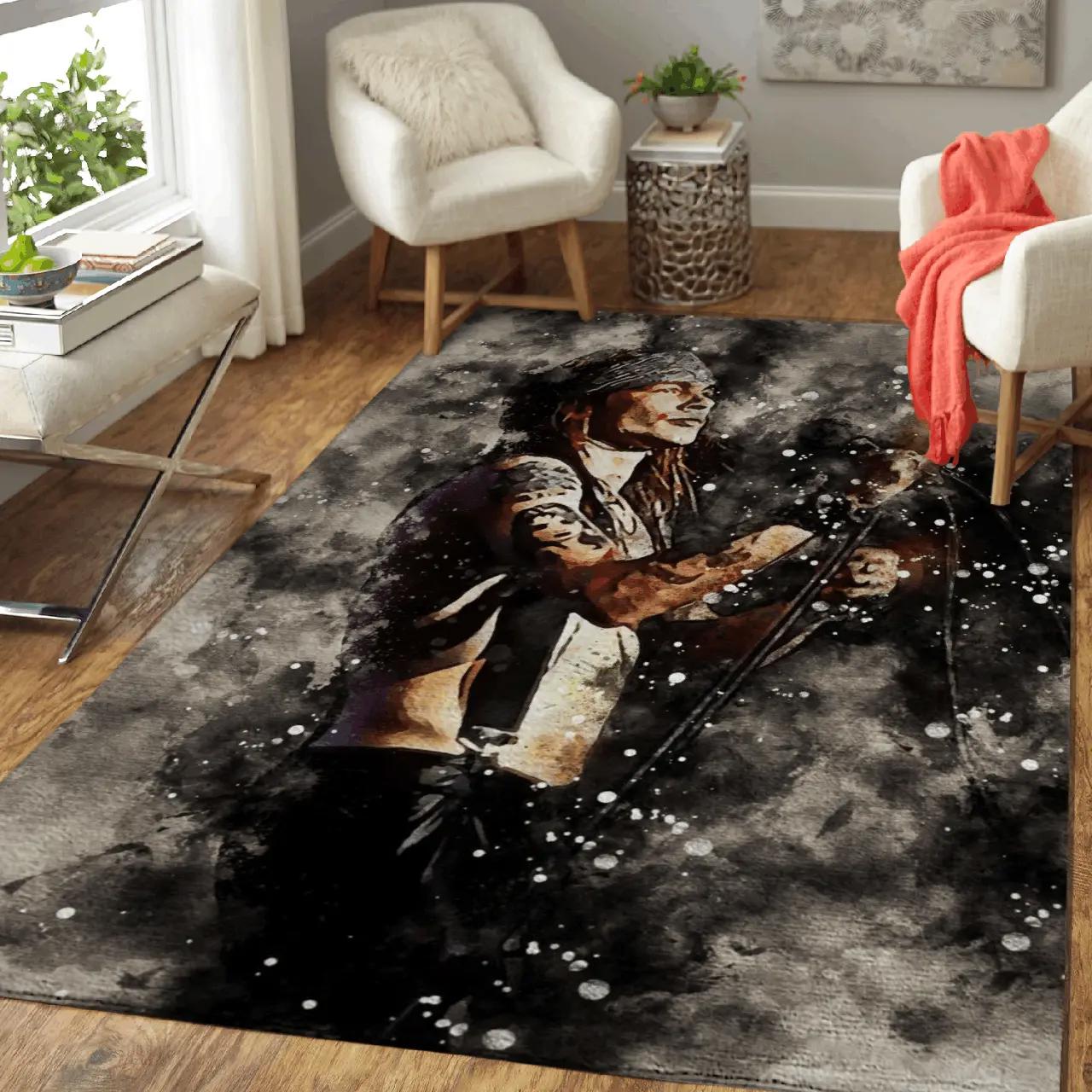 Axl rose music world art for fans area rug living room carpet rug regtangle carpet floor decor home decor Rectangle Rug