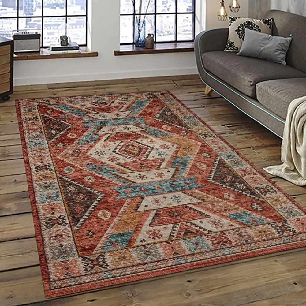 Aztec southwestern geometric shape pattern carpet area rug best gift for home decor event gift asg102 Rectangle Rug