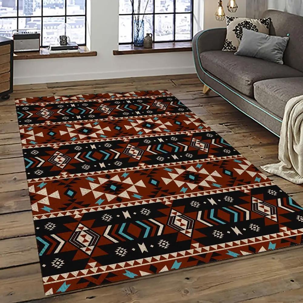 Aztec southwestern geometric shape pattern carpet area rug best gift for home decor event gift asg115 Rectangle Rug
