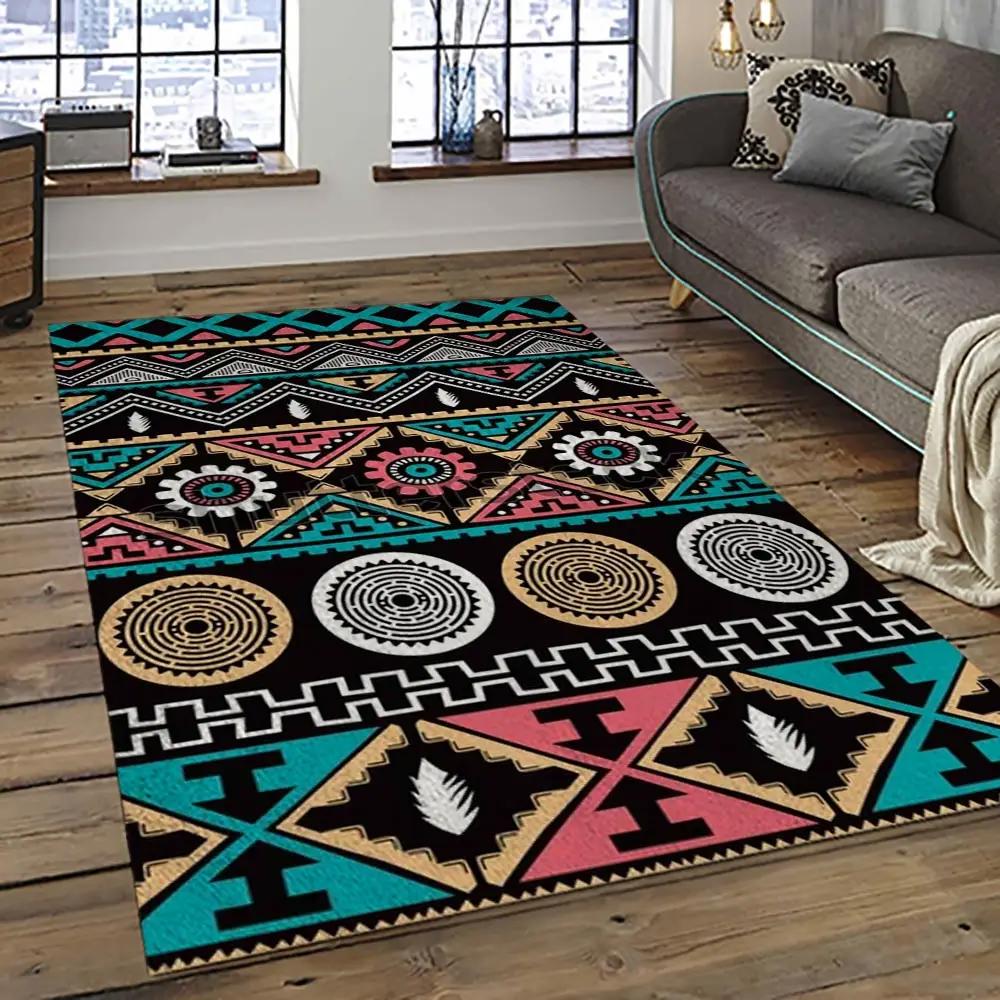 Aztec southwestern geometric shape pattern carpet area rug best gift for home decor event gift asg68 Rectangle Rug