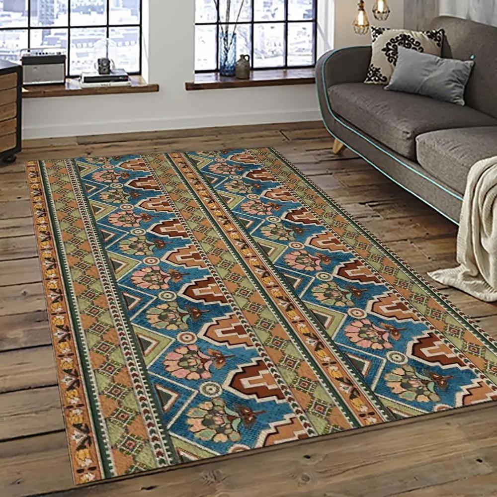 Aztec southwestern geometric shape pattern carpet area rug best gift for home decor event gift asg7 Rectangle Rug