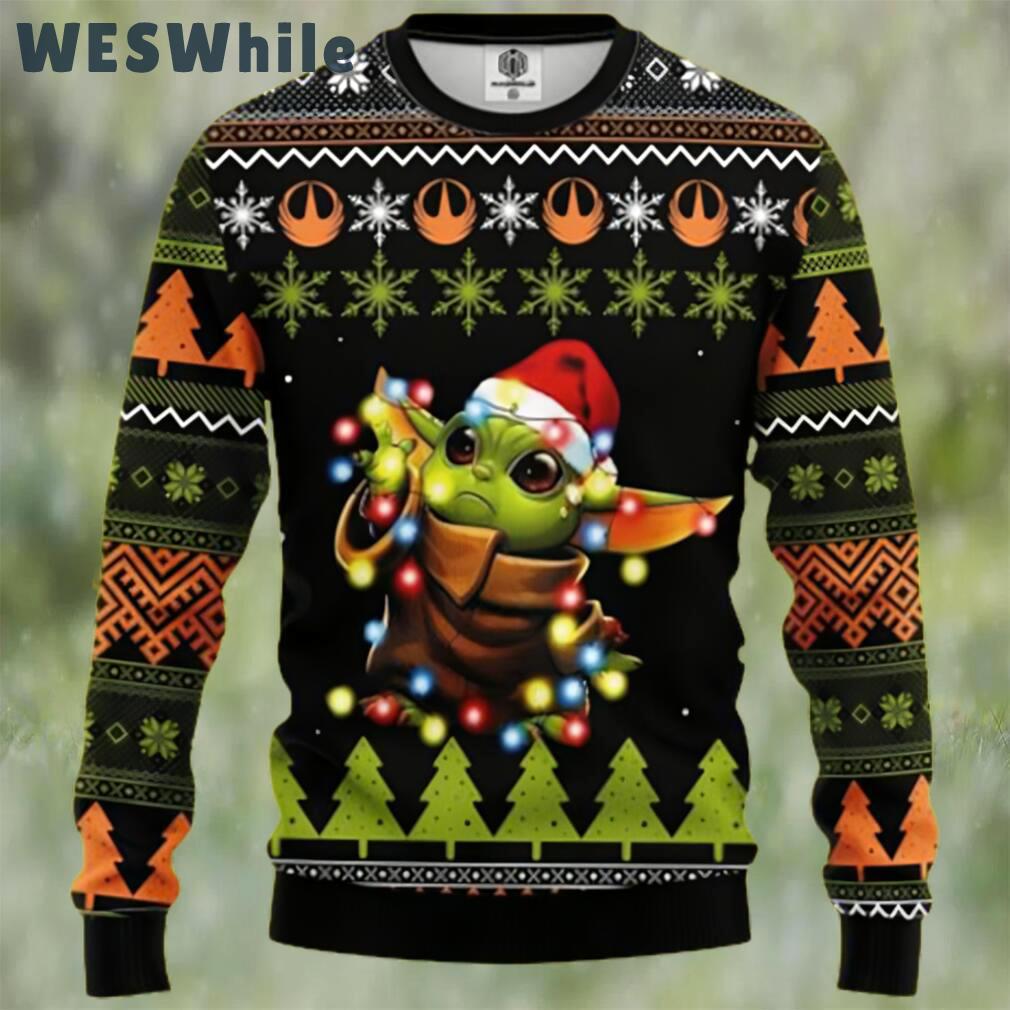 Baby yoda santa light christmas gift ugly christmas sweater Christmas Ugly Sweater