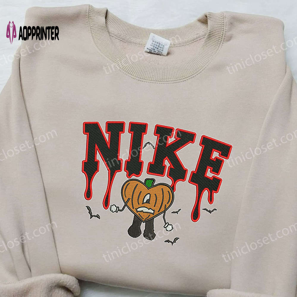 Bad bunny x nike halloween embroidered shirt: spook up your style with the weeknd & nike! Embroidered Shirt