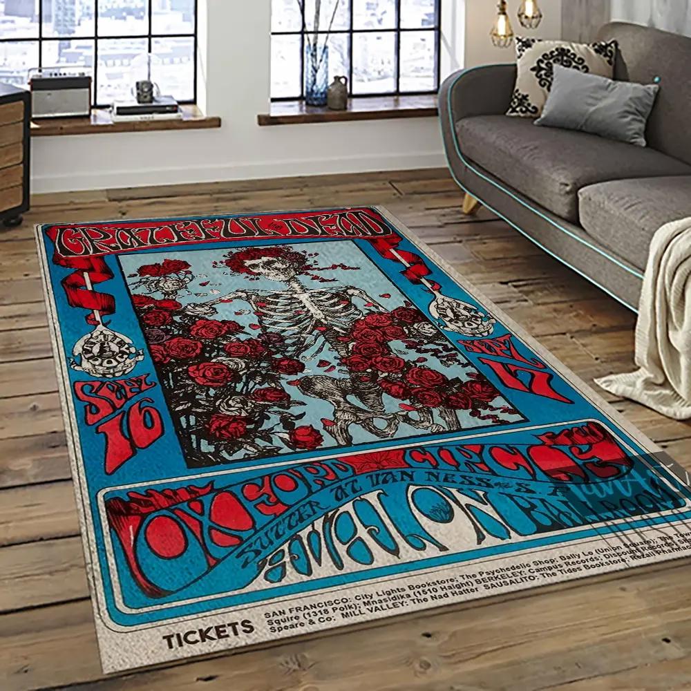 Band grateful dead music carpet rectangle area rug for living room bedroom decor grd28 Rectangle Rug