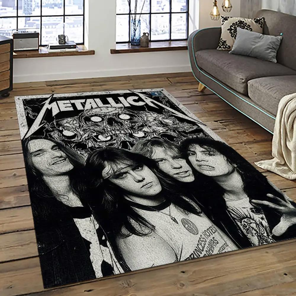 Band metallica music carpet rectangle area rug for living room bedroom decor ma05 Rectangle Rug