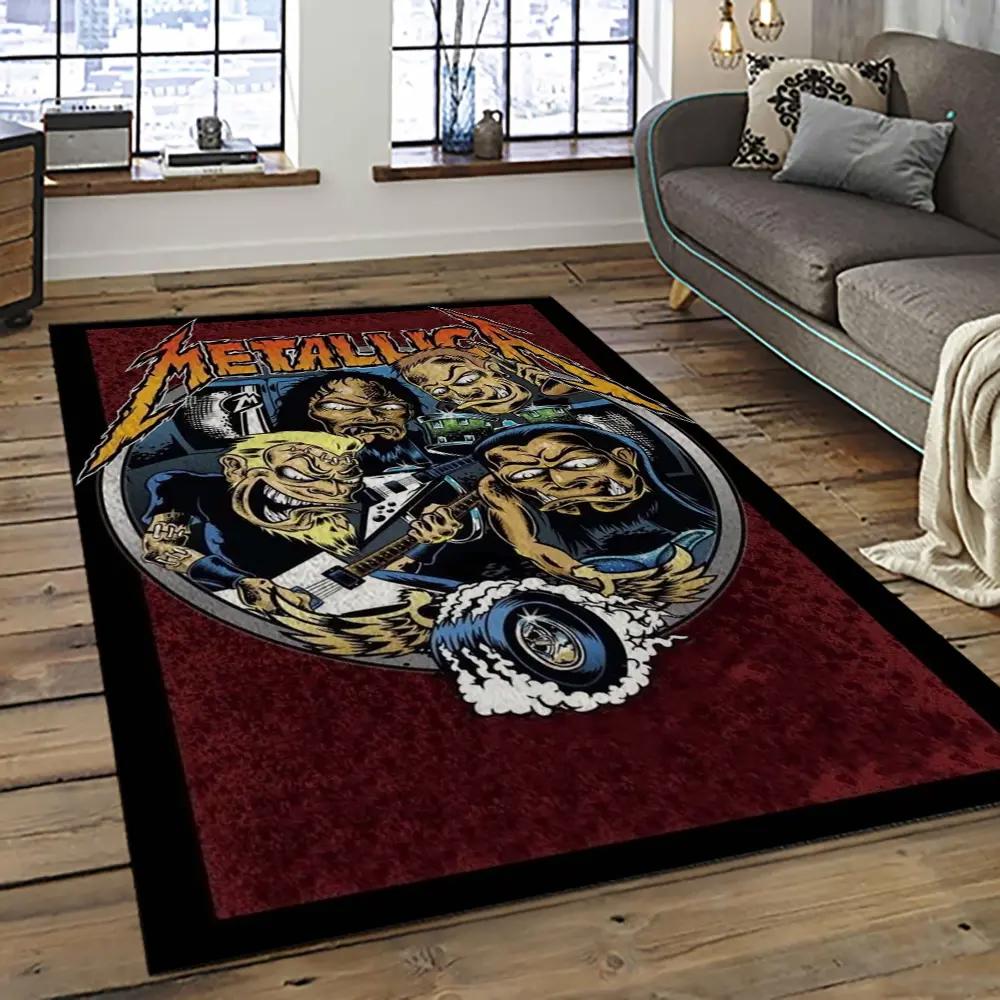 Band metallica music carpet rectangle area rug for living room bedroom decor ma14 Rectangle Rug