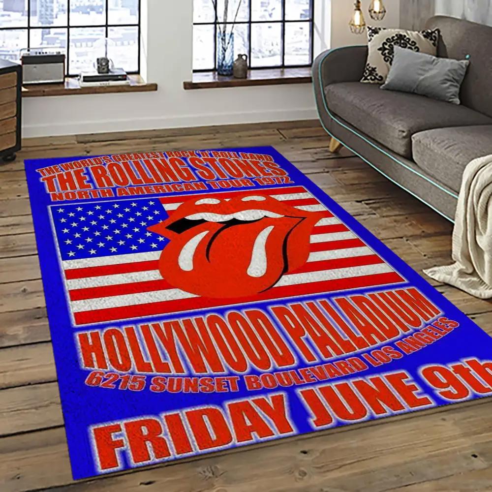 Band the rolling stones music carpet rectangle area rug for living room bedroom decor trs10 Rectangle Rug