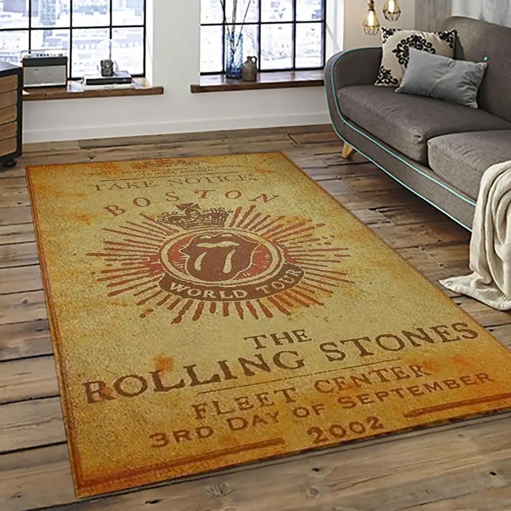 Band the rolling stones music carpet rectangle area rug for living room bedroom decor trs18 Rectangle Rug