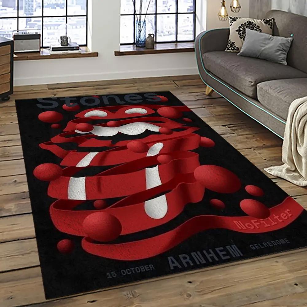 Band the rolling stones music carpet rectangle area rug for living room bedroom decor trs57 Rectangle Rug