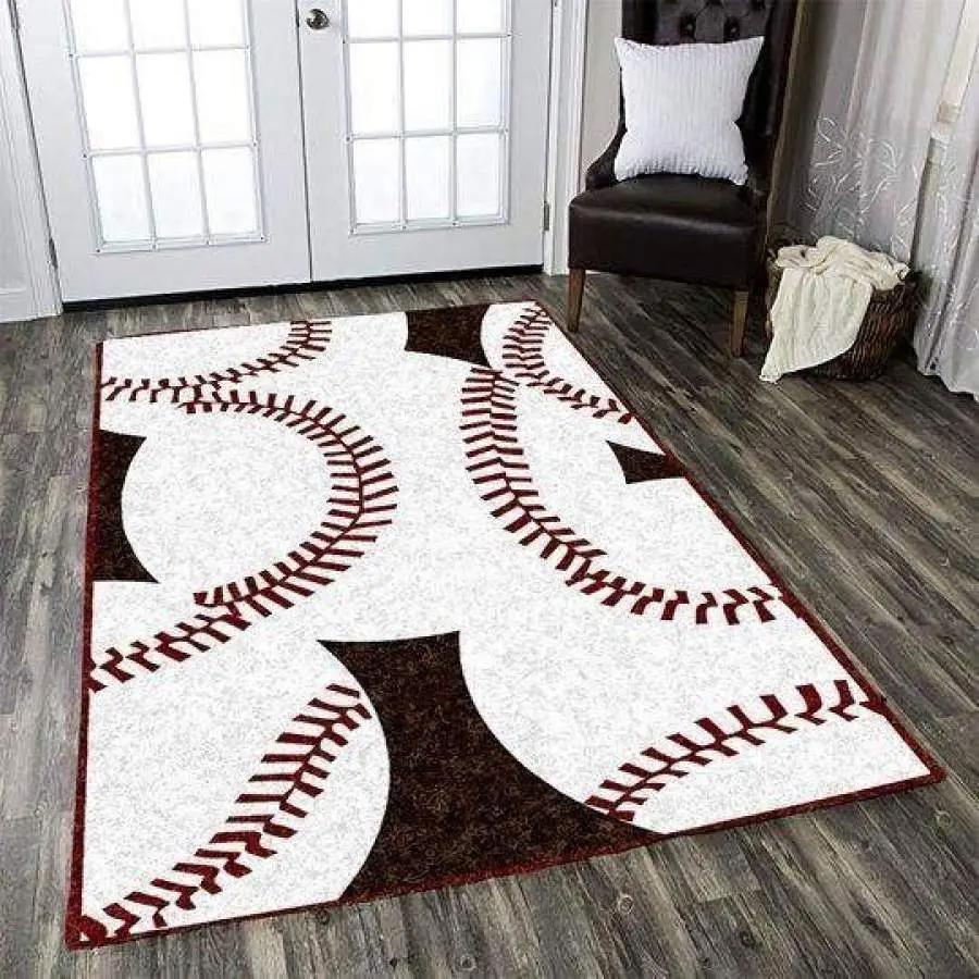 Baseball skin area rug living room rug home decor football floor decor rcdd81f31503 Rectangle Rug