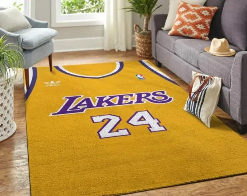 Bean bryant area rug bean bryant rug lakers 24 rug la lakers rug bean carpetblack mamba Rectangle Rug